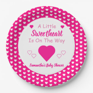 Little Sweetheart Baby Shower Paper Plate