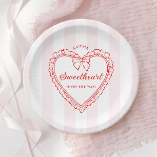 Little Sweetheart Baby Shower Paper Plates