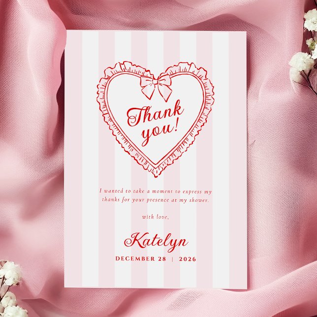 Little Sweetheart Baby Shower Thank You Card (Creator Uploaded)