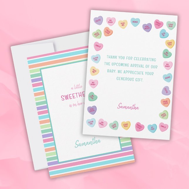 Little sweetheart baby shower thank you card (Creator Uploaded)