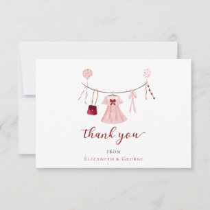Little Sweetheart Baby Shower Valentine Custom Thank You Card