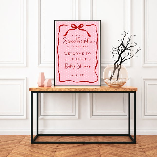 Little Sweetheart Baby Shower Welcome Poster Sign (Creator Uploaded)