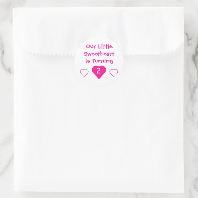 Little Sweetheart Birthday Classic Round Sticker (Bag)