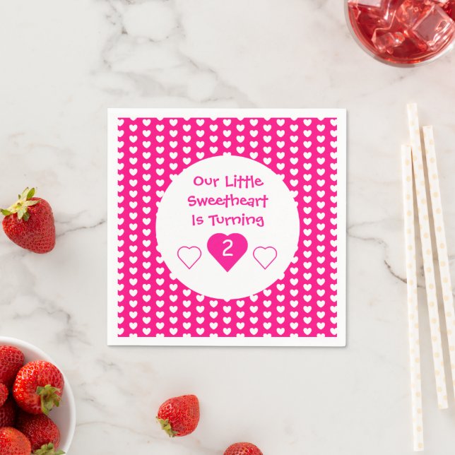 Little Sweetheart Birthday Napkin (Insitu)