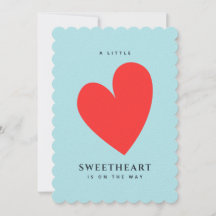 Little Sweetheart Blue Baby Shower Heart