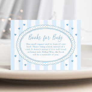 Little Sweetheart Blue Bow Books for Baby Enclosure Card