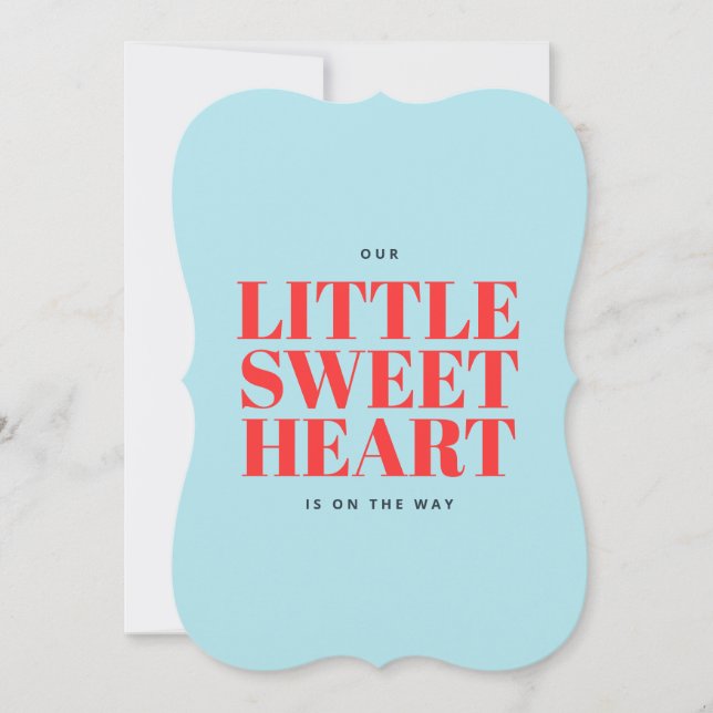 Little Sweetheart Blue Boy Baby Shower Invitation (Front)