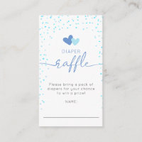 Little Sweetheart Blue Diaper Raffle Card