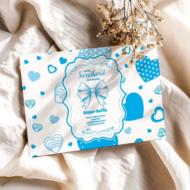 Little Sweetheart Blue Valentine  Diapper Raffle  Enclosure Card (Creator Uploaded)