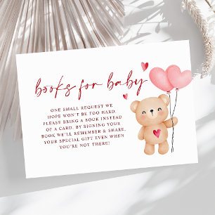 Little Sweetheart Books for Baby Girl Baby Shower Enclosure Card