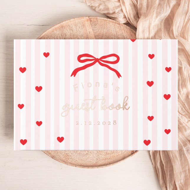 Little Sweetheart Bow Valentines Baby Shower Guest Book (Creator Uploaded)