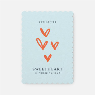 Little Sweetheart Boy's First Birthday  Invitation