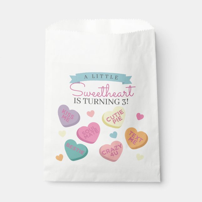 Little Sweetheart Candy Birthday Party Favour Bags (Front)
