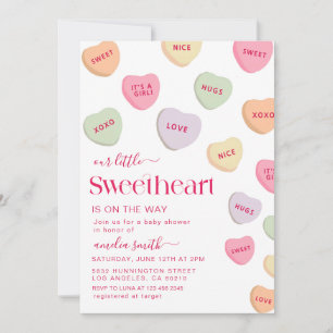 Little Sweetheart candy Valentines Day Baby shower Invitation