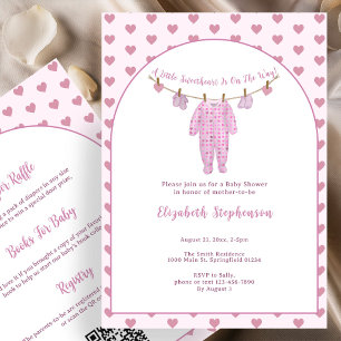 Little Sweetheart Clothesline Baby Shower Invitation