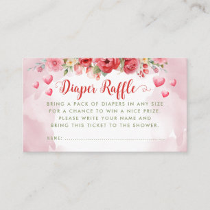 Little Sweetheart Cute Baby Shower Diaper Raffle Enclosure Card