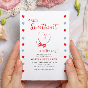 Little sweetheart cute Valentines boy baby shower Invitation