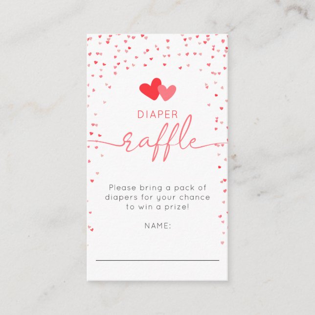 Little Sweetheart Diaper Raffle Enclosure Card (Front)