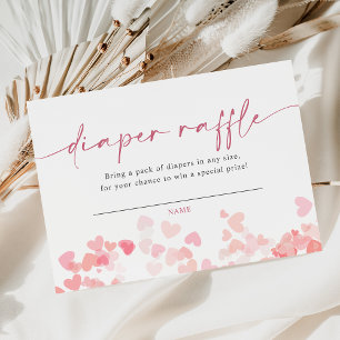Little Sweetheart Diaper Raffle Girl Baby Shower Enclosure Card
