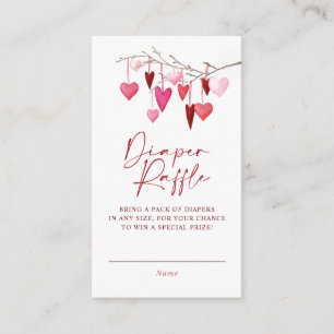 Little Sweetheart Diaper Raffle Girl Baby Shower Enclosure Card