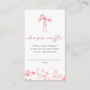Little Sweetheart Diaper Raffle Girl Baby Shower Enclosure Card