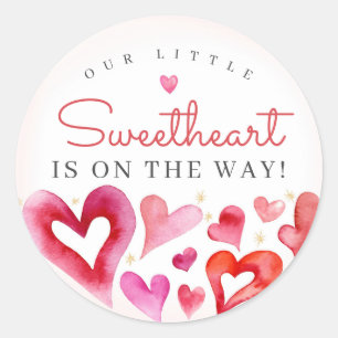 Little Sweetheart February Party Classic Round Sticker
