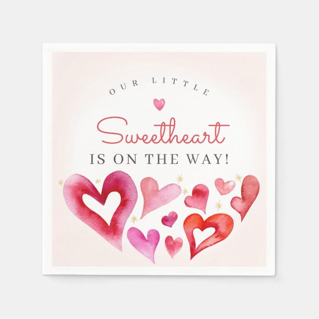 Little Sweetheart February Party Napkin (Front)