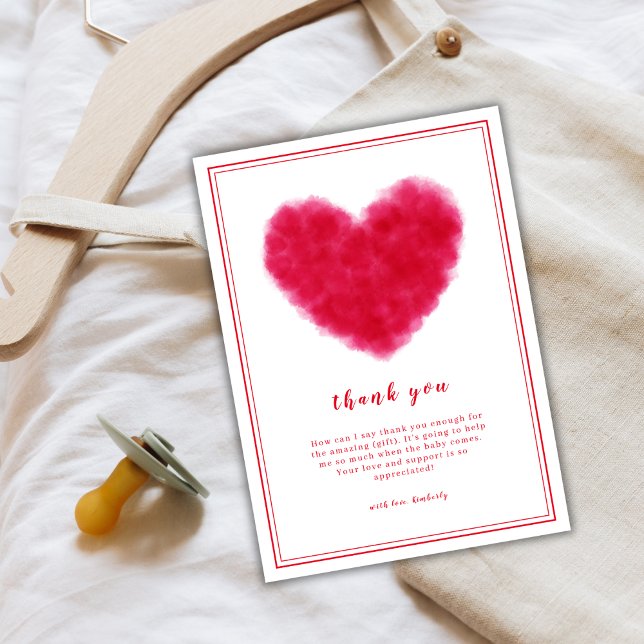 Little Sweetheart Frame Valentines Baby Shower Thank You Card (Little Sweetheart Frame Valentines Baby Shower Thank You Card)