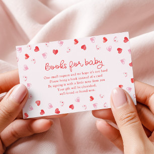 Little Sweetheart Girl Baby Shower Books for Baby Enclosure Card