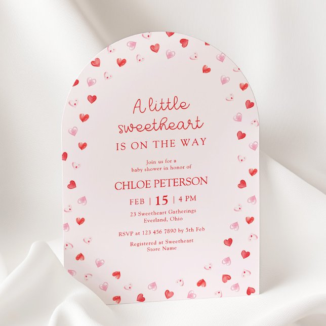 Little Sweetheart Girl Baby Shower Invitation (Creator Uploaded)
