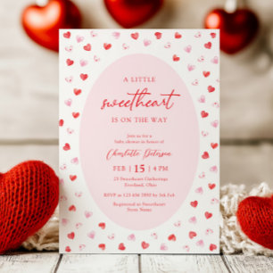 Little Sweetheart Girl Baby Shower Invitation