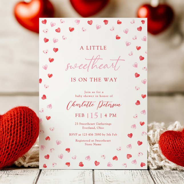 Little Sweetheart Girl Baby Shower Invitation (Creator Uploaded)