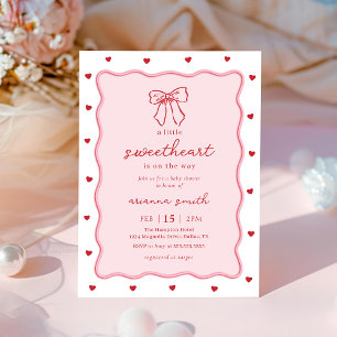 Little Sweetheart Girl Baby Shower Invitation