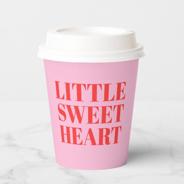 Little Sweetheart Girl First Birthday Paper Cups (Front)
