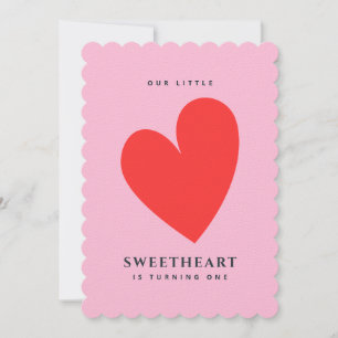 Little Sweetheart Girl's First Birthday Invitation