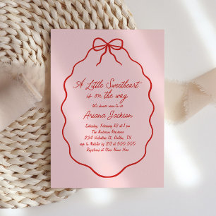Little Sweetheart Hand Drawn Valentine Baby Shower Invitation