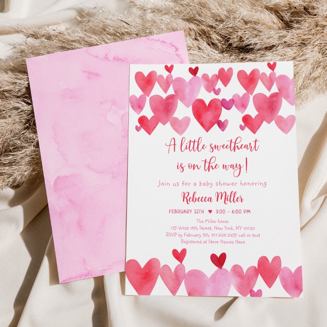 Little Sweetheart Hearts Baby Shower Invitation (Creator Uploaded)