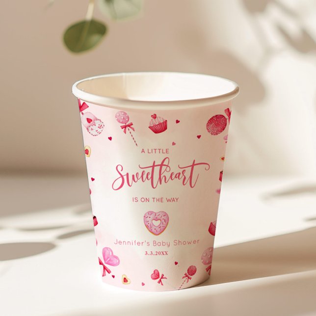 Little Sweetheart is on the way baby shower Paper Cups (Creator Uploaded)