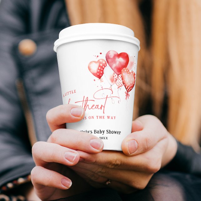 Little Sweetheart Is on the Way Modern Baby Shower Paper Cups (Creator Uploaded)
