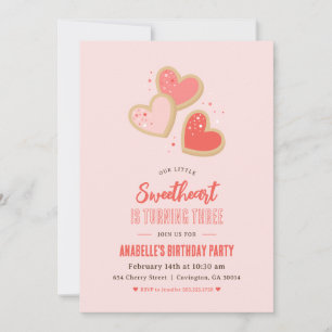 Little Sweetheart Kids Valentine Birthday Party Invitation