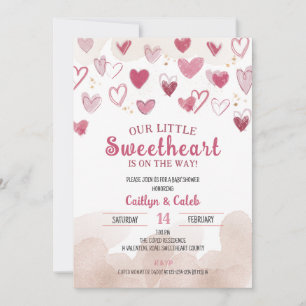 Little Sweetheart on the Way, Baby Shower, Cupid Invitation