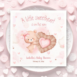 Little Sweetheart Pink Baby Shower Napkins