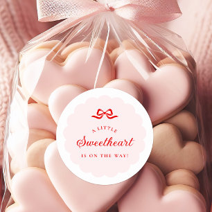 Little Sweetheart Pink Baby Shower Stickers