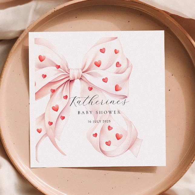 Little Sweetheart Pink Red Baby Shower Napkin (Creator Uploaded)