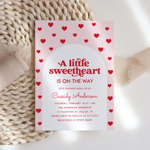 Little Sweetheart Pink Valentine's Baby Shower Invitation