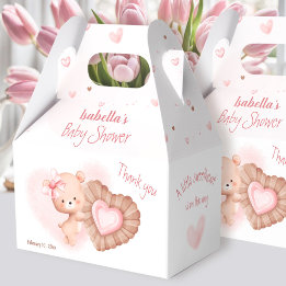 Little Sweetheart Pink Valentines Girl Baby Shower Favour Box
