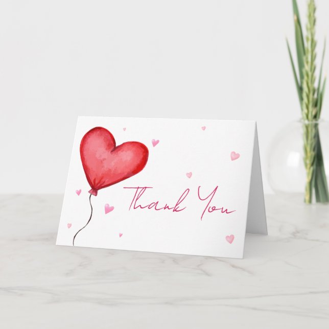 Little Sweetheart Red Valentine Baby Shower Thank You Card (Front)