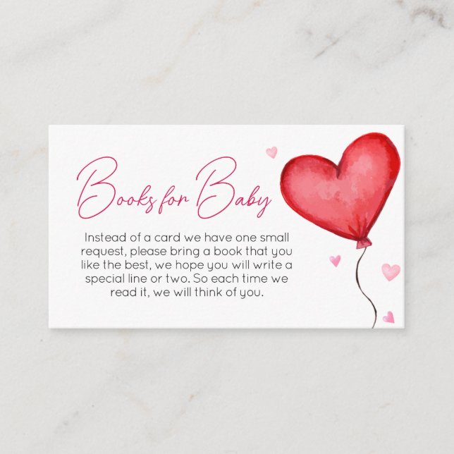 Little Sweetheart Red Valentine Books for Baby Enclosure Card (Front)