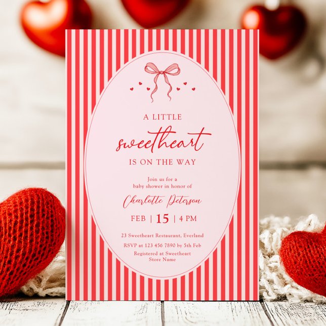 Little Sweetheart Retro Baby Shower Invitation (Creator Uploaded)