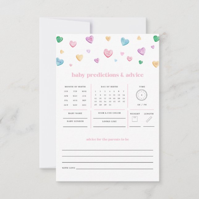 Little Sweetheart Valentine Baby Prediction Game (Front)